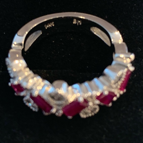 EFFY - 14k White Gold - Pink Sapphire & Diamond Ring - Picture 5 of 6